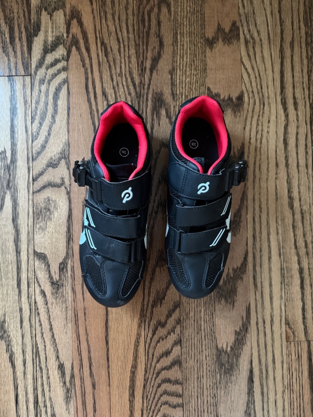 Peloton Cycling Shoes - Black with Pink Lining